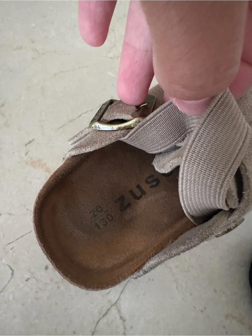 Kids Taupe Suede Slip-On Clogs
